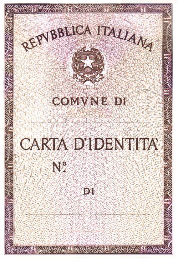 CARTA DI IDENTITA CARTACEA